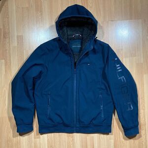 Tommy Hilfiger Men's Fake Fur lined Navy Blue Jacket (Large) • EUC Coat
